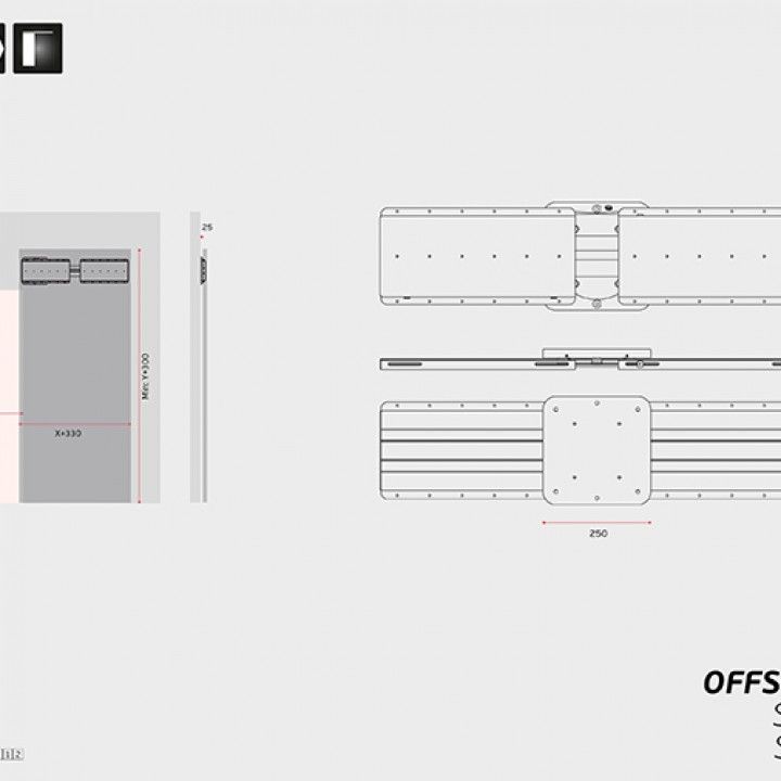 OFFSCREEN - Hidden sliding kit adjustable for both sides - 100kg