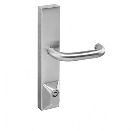 Plate for reversible antipanic door lock IN20951 and IN20953 with lever handle and cylinder