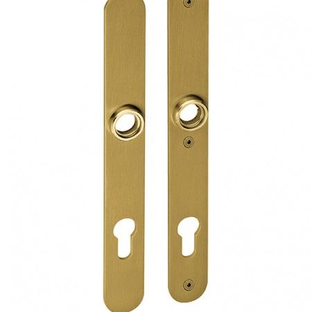 Security plate for european cylinder - Titanium Gold