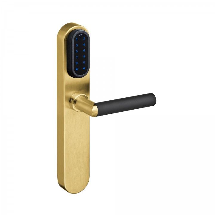 Electronic lock with number key pad With blind plate from the outside and cylinder from the inside -
