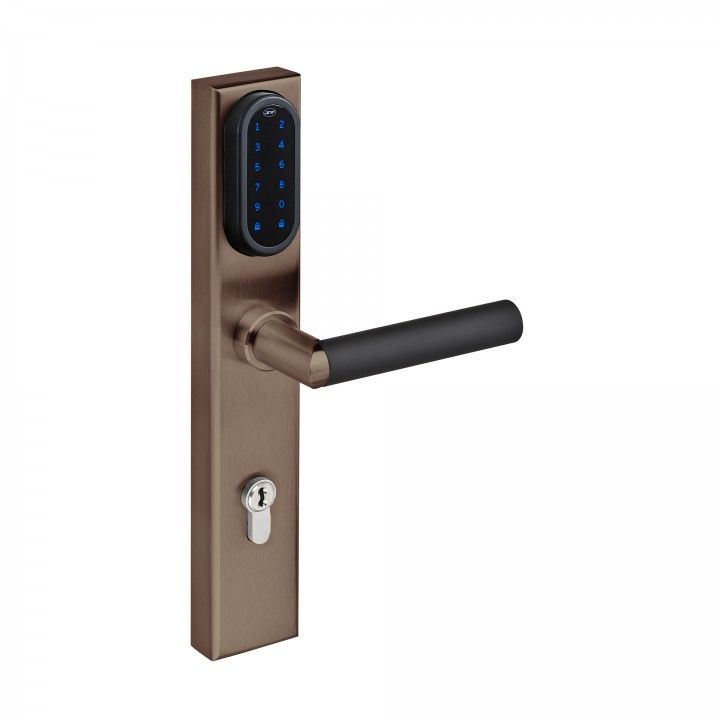 Electronic lock with number keypad for european cylinder - Titanium Chocolate
