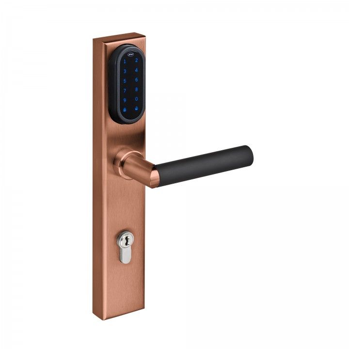 Electronic lock with number keypad for european cylinder - Titanium Copper