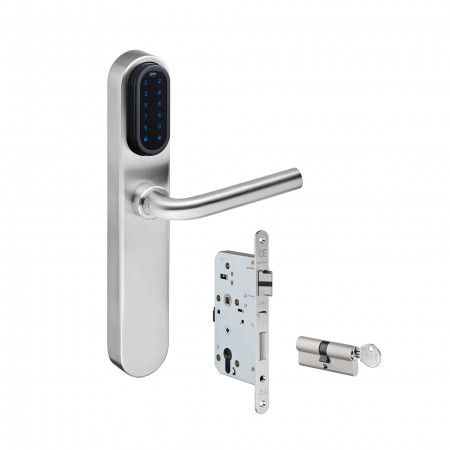 Electronic lock set (IN27106A) + Lever handle (IN00028SR) + Lock (IN20601) + Cylinder (IN195233030)