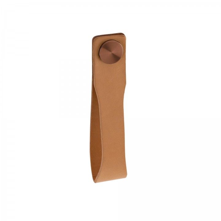 Door knob Skin - Camel natural leather - Titanium Copper