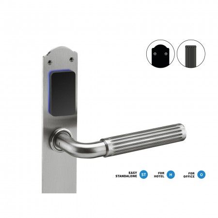Plate and lever handle with acess control system