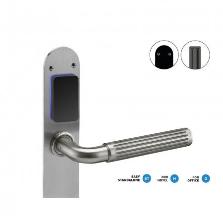 Plate and lever handle with acess control system