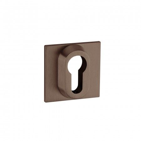 Metallic key hole for european cylinder Less is more - Titanium Chocolate