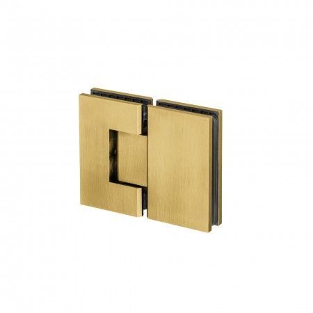 Glass to glass hinge with stop - Titanium Gold