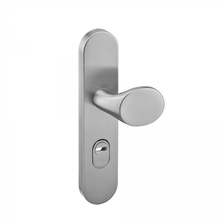 Safety plate with cylinder protection and fixed knob - 248 x 54mm