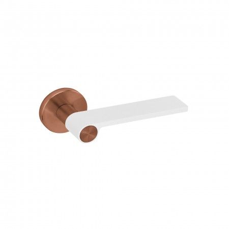 Lever handle Outline White - Titanium Copper