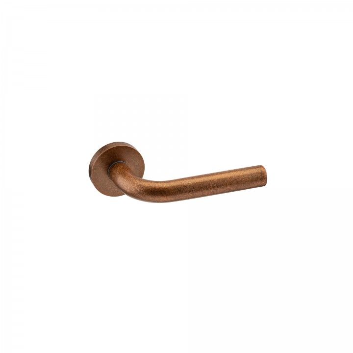 Lever handle - Ø19mm, with rose - Raw Copper