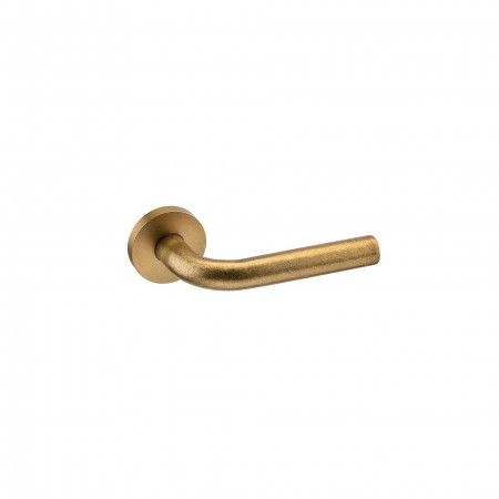 Lever handle - Ø19mm, with rose - Raw Gold