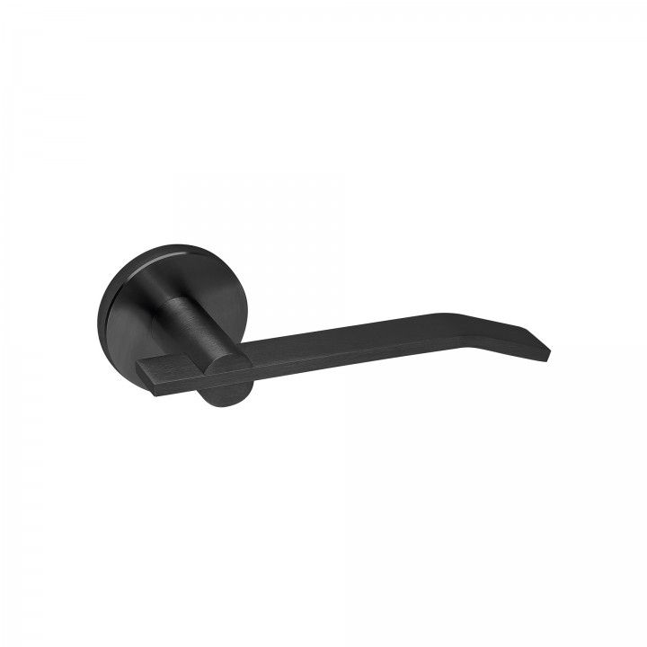 Lever handle, with metallic rose RC08M - Titanium Black