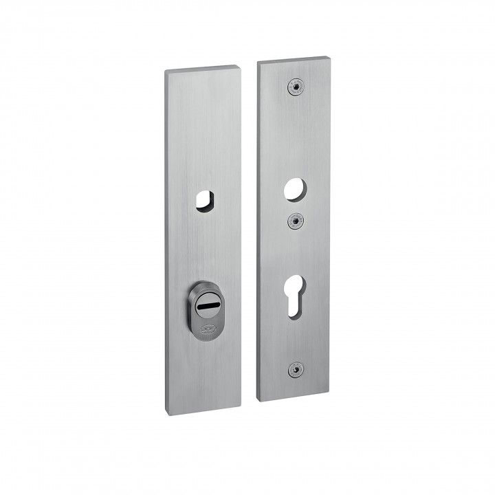 Safety plate with cylinder protection and fixed knob - 72mm - SKG