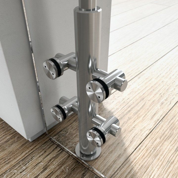Upper and bottom pivot kit for glass doors H system - Max 4000 mm (3 supports)