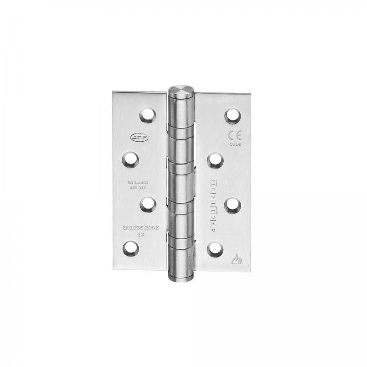Hinge with four ball bearings - Fire proof  - AISI 316 -  75 x 100 x 3mm 
