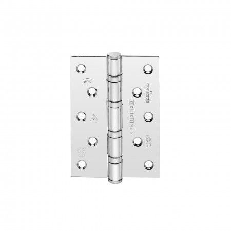 Safety hinge with four ball bearings - Polished - 90 x 125 x 3mm