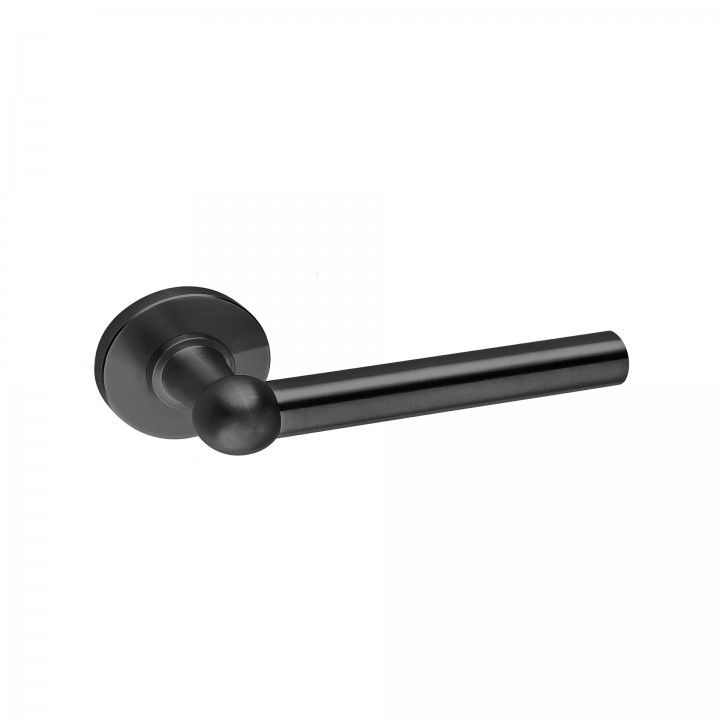 Lever handle with metallic rose RC08M - Titanium Black