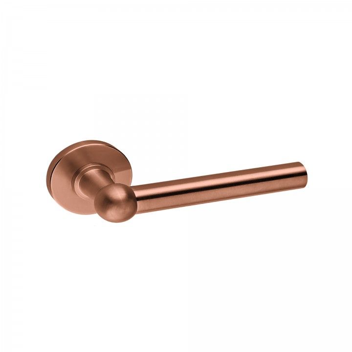 Lever handle with metallic rose RC08M - Titanium Copper