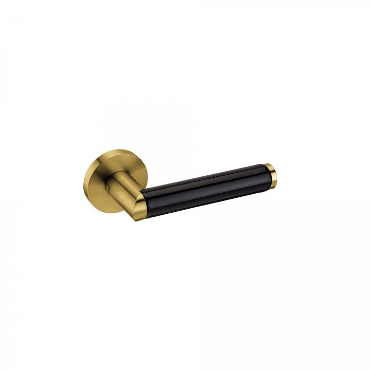 Puxador de porta "Link Porcelana Black" - Titanium Gold