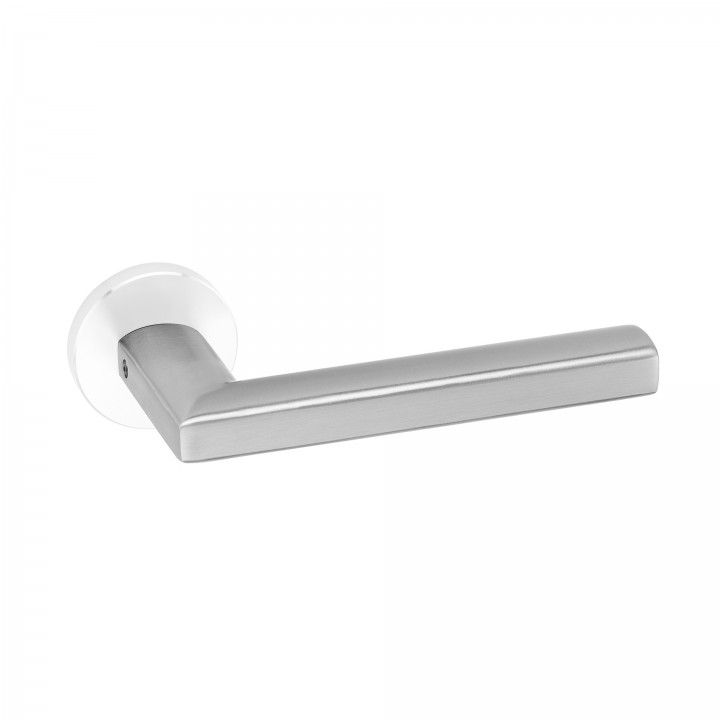 Lever handle, with metallic rose RC08M