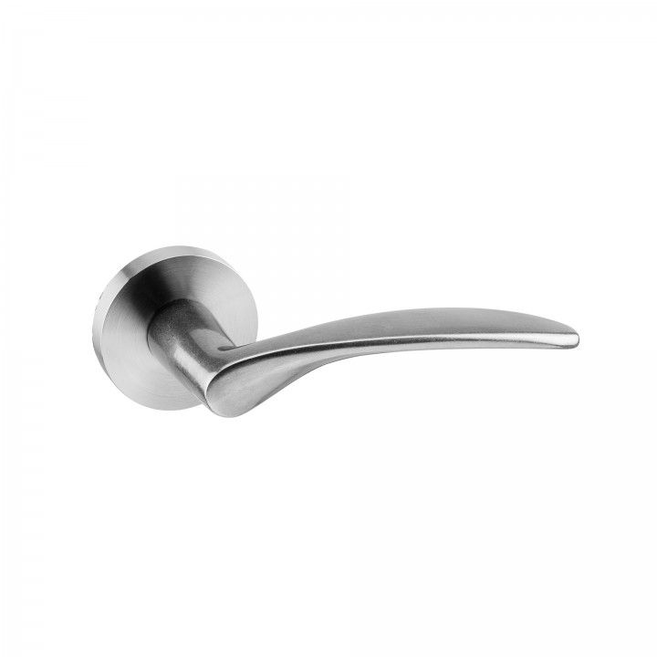 Lever handle, with metallic rose Raw 