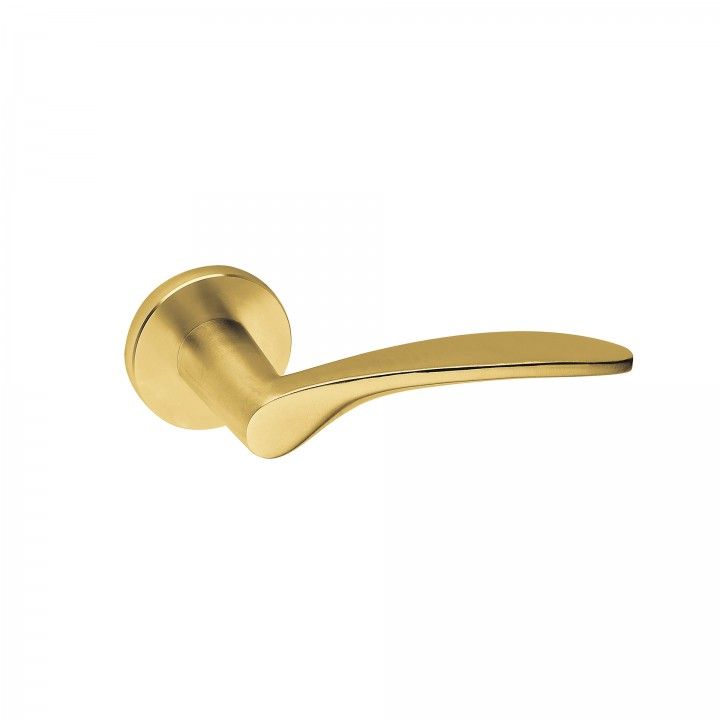 Lever handle with metallic rose RC08M - Titanium Gold