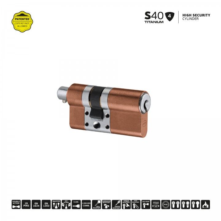 S40 - Cilindro de alta segurana - Titanium Copper