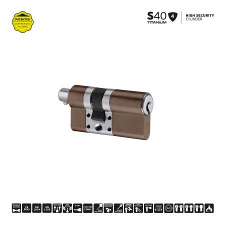 S40 - Cilindro de alta segurana - Titanium Chocolate