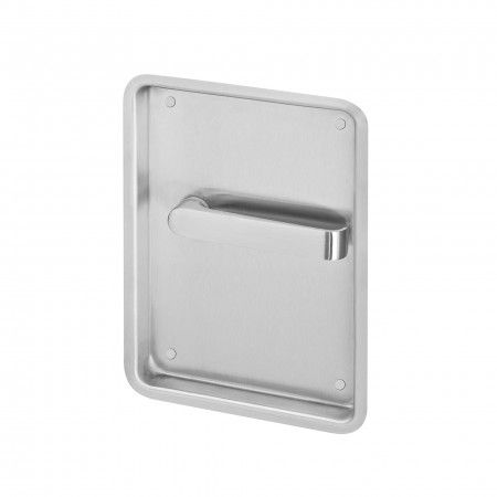Blind flush plate with lever handle and without spring - Right - 240 x 170mm