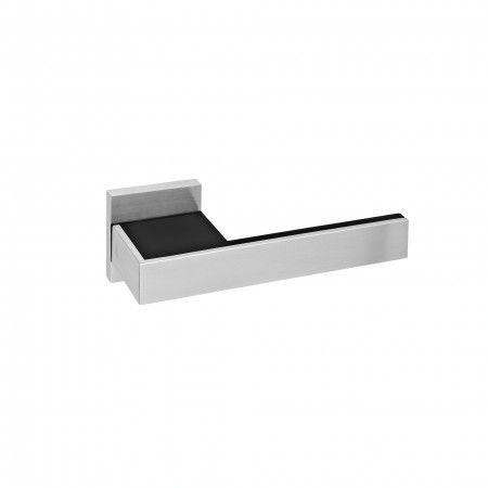 Lever handle Duo Small with square metallic rose QC08M - Polished