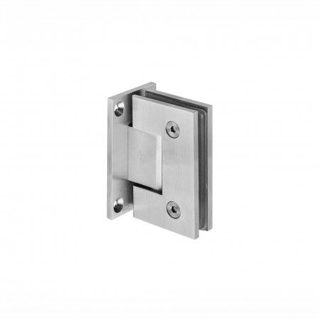 Wall to glass hinge with stop