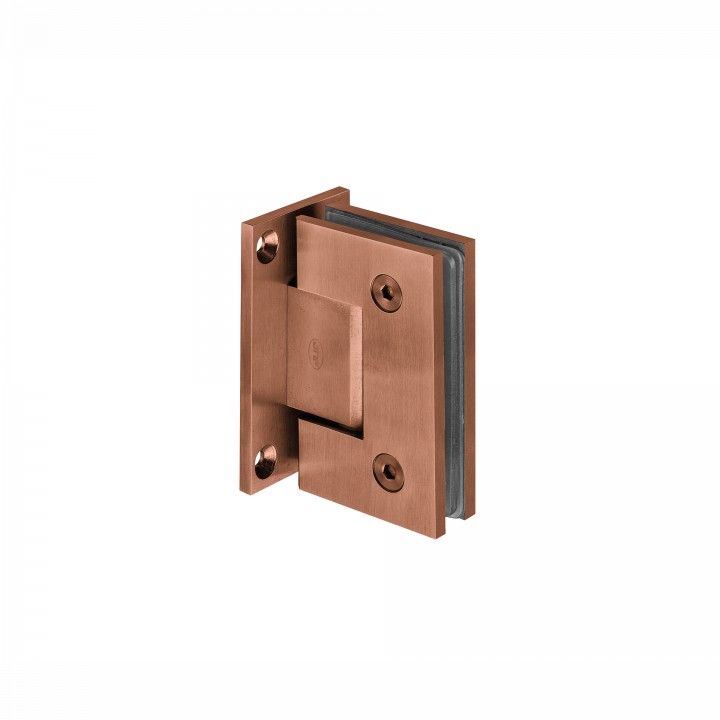 Wall to glass hinge with stop - Titanium Copper