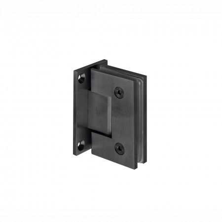 Wall to glass hinge with stop - Titanium Black