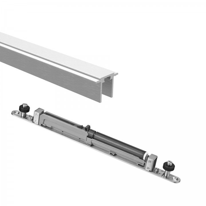 Aluminium upper track with stoppers and soft closing system for wood 6000