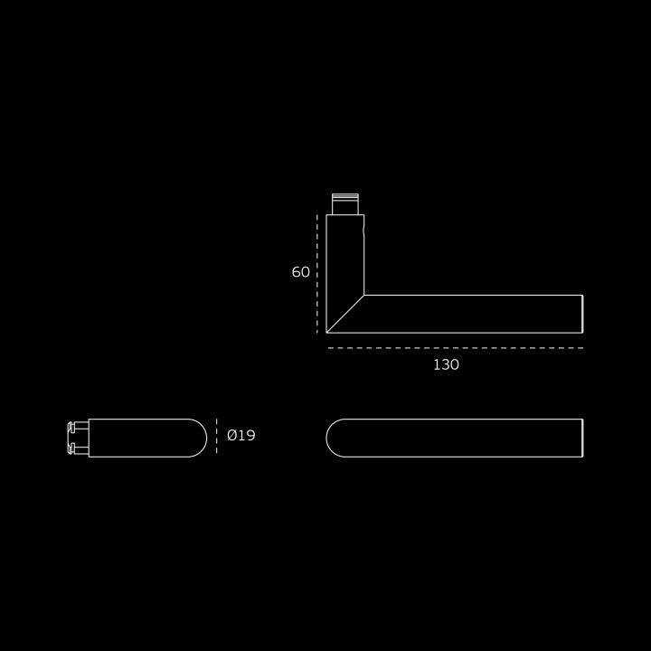 Puxador de porta - Ø19mm - Titanium Black 