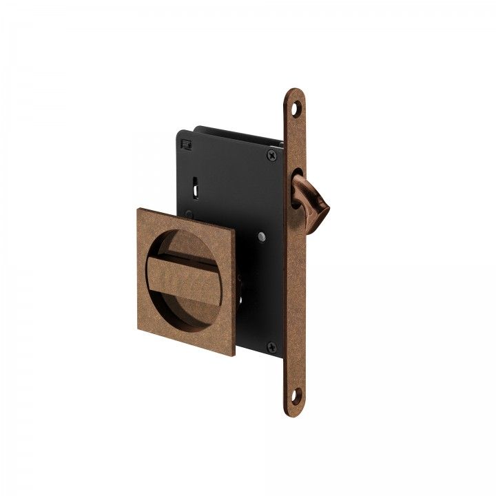 Mortise door lock for sliding doors - Raw Copper