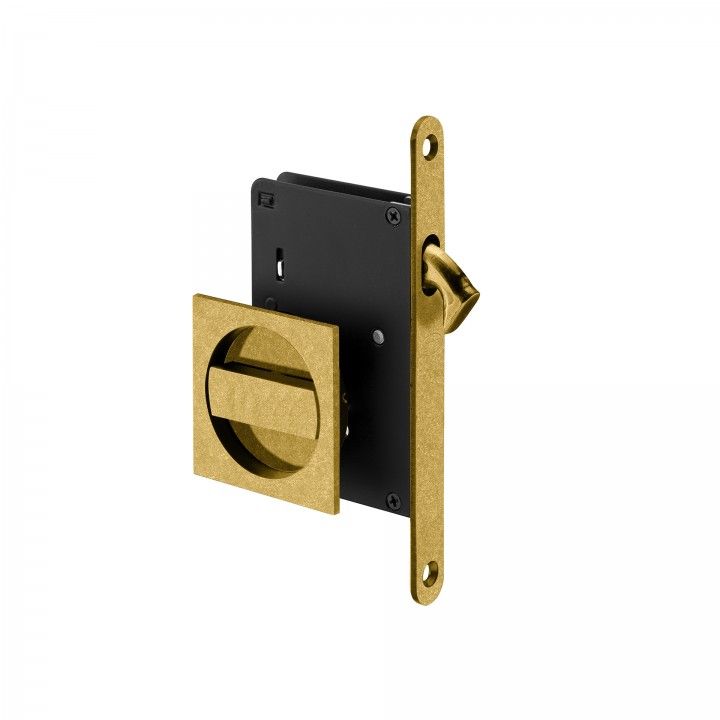 Mortise door lock for sliding doors - Raw Gold