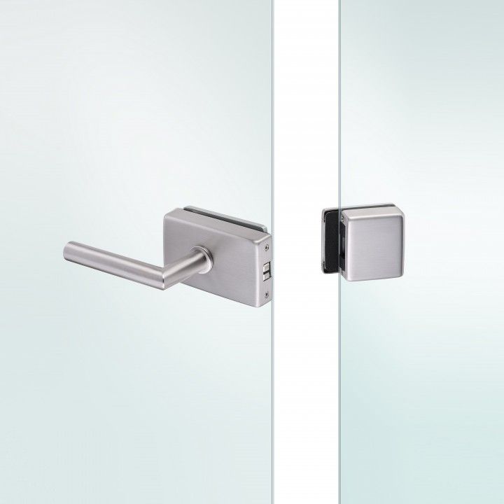 Magnetic lock for glass