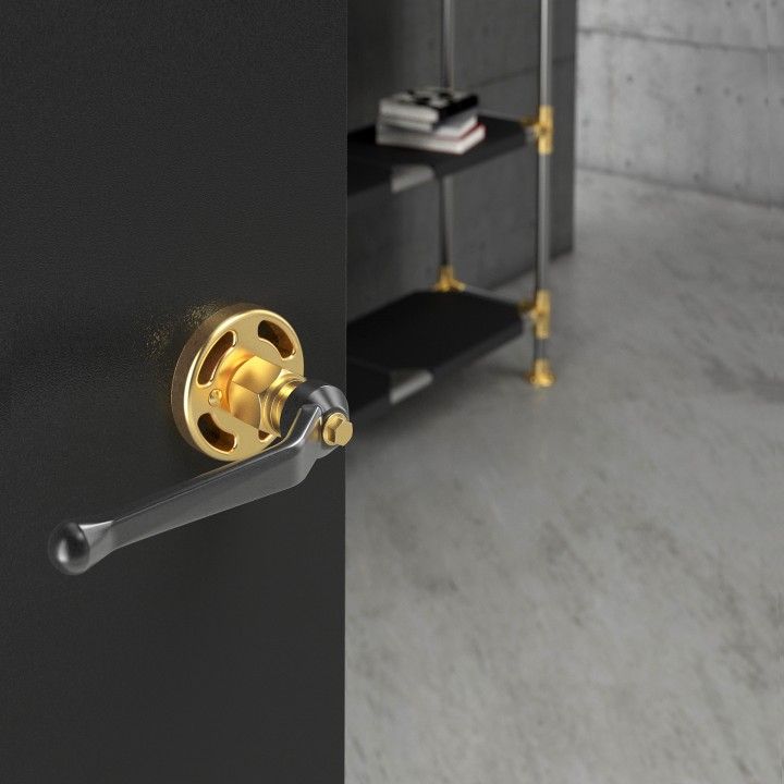 Door lever handle with rose