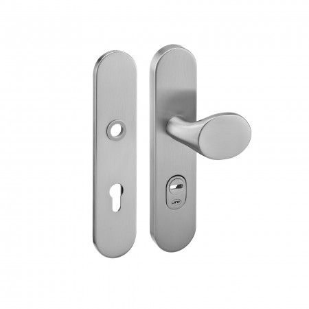 Safety plate with cylinder protection and fixed knob - 248 x 54mm