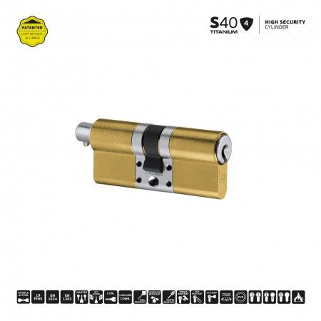 S40 - Bombillo de alta seguridad sin botn - Titanium Gold