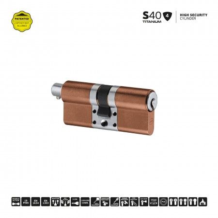 S40 - Bombillo de alta seguridad sin botn - Titanium Copper
