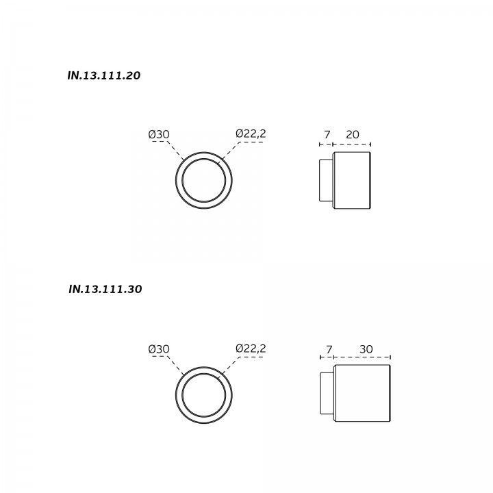 Tope de puerta para pared - 30 - Titanium Black