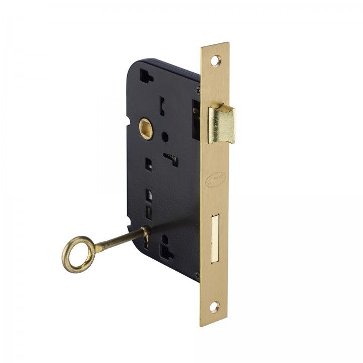 Mortise door lock with normal key