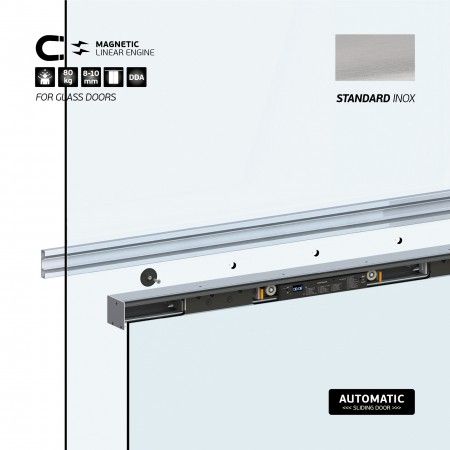 LINEAR POLARIS system for double doors (GLASS - 6000mm)