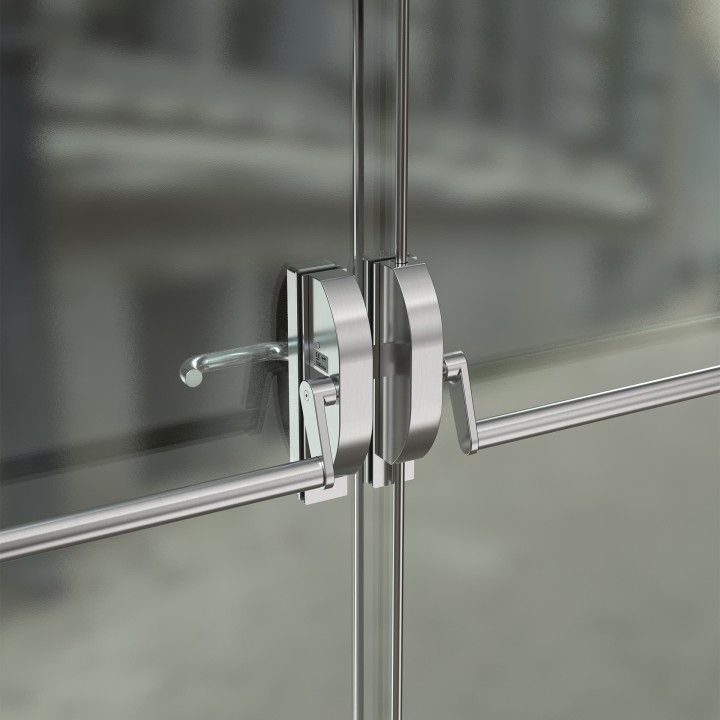 Antipanic reversible lock for glass