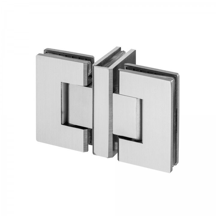 Glass to glass double hinge with stop 90