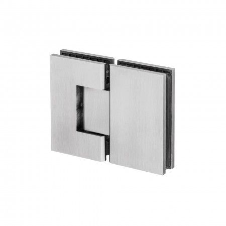 Glass to glass hinge with stop