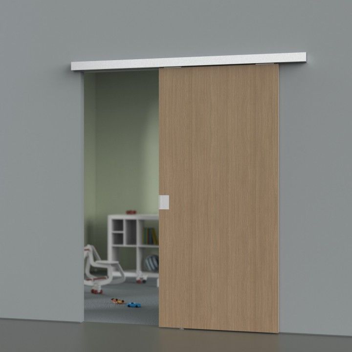 Complete sliding door set for wood Mecano Standard